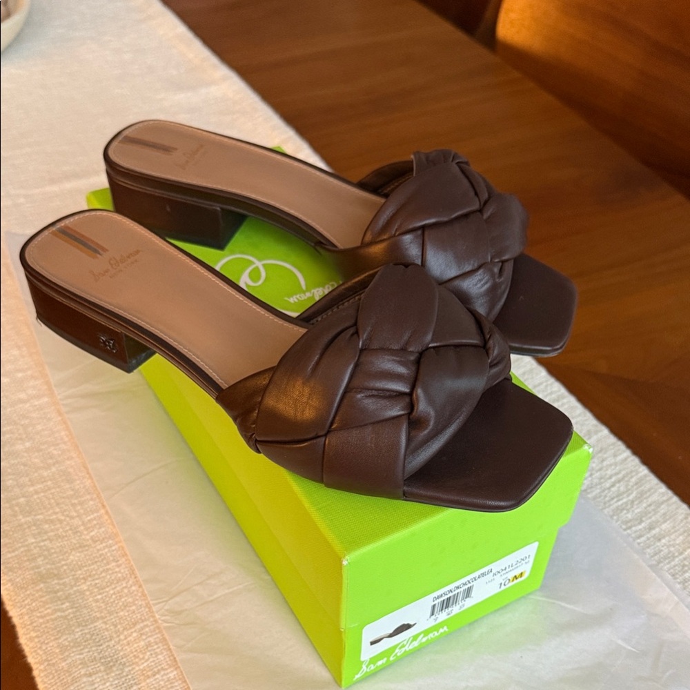 Sam Edelman Dark Brown Leather Mules